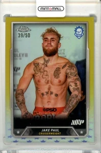 2024 Topps Chrome Boxing Jake Paul #1 Base Gold Refractor Parallel【39/50】 - Picture 1 of 2
