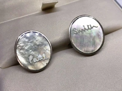 Paul Smith White Butterfly Shell Mother-of-Pearl Cufflinks  - Image 1 of 4