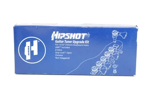 Hipshot Guitar Tuner Upgrade Kit, 6 Inline Grip-Lock Open, Chrome - Picture 1 of 4