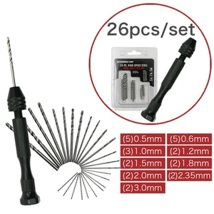 26 Pcs/Set Twisting Tool Metal Hand Drill Jewelry Small Craft Single Ended - Imagen 1 de 11