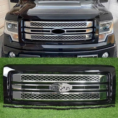 Nueva rejilla de parachoques delantera negra brillante para Ford F-150 F150 Platinum 2009-2013 2014 Foto 1 de 4