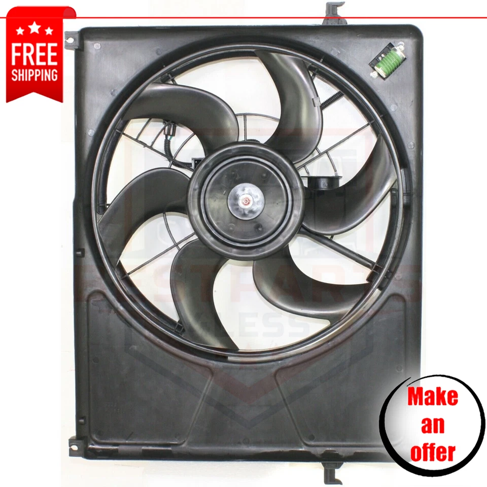 全新散热器冷却风扇 253802G000 右侧 适用于 2006 - 2010 起亚 Optima EX,LX — 第 1/4 张图片