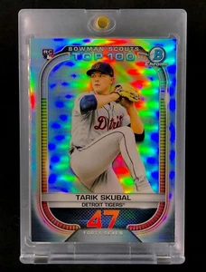 TARIK SKUBAL ROOKIE REFRACTOR Topps Chrome Bowman RC Card Insert - TIGERS - Picture 1 of 7