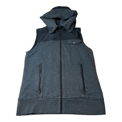Burton Chaqueta Chaleco Para Hombres Mediano Cremallera Completa Sin Mangas Exterior Gris Con Capucha Informal Foto 1 de 4