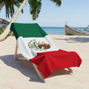 Mexico Flag Beach Towel | Quality & Long Lasting - 2 Sizes | Tijuana Puebla - Picture 1 of 5