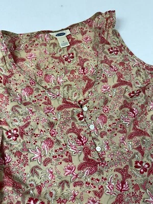 Винтажный Y2K старый темно-красный цветочный пейсли завышенной талией Топ женщин Sz M богемное Western - Изображение 1 из 4