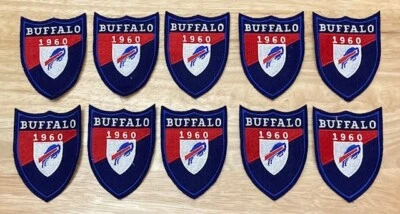 [Lot of 10] BUFFALO BILLS (est. 1960) Sew-On 3" x 3.75" NFL Crest Shield Patch - Image 1 of 3