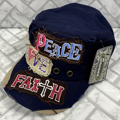 Gorra estilo cadete/ingeniero Savana Peace, Love, Faith OSFM elástica nueva con etiquetas Foto 1 de 4