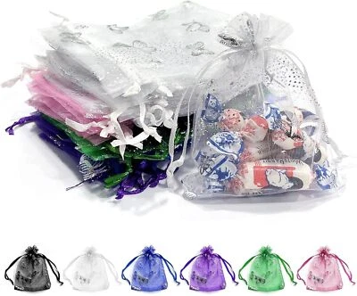 Bolsas de caramelos de regalo de fiesta de boda de organza mariposa transparente bolsas de joyería Foto 1 de 4