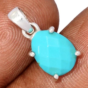 Composite Faceted Mohave Blue Turquoise 925 Silver Pendant Jewelry CP60476 - Imagen 1 de 1