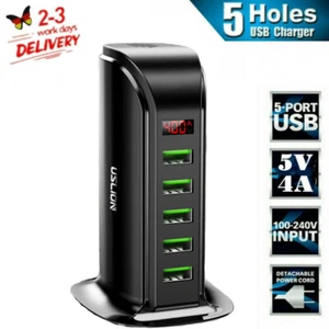 5-krotna stacja ładująca USB Wielokrotna ładowarka Hub Port 5V Zasilacz Adapter Telefon komórkowy NOWY - Zdjęcie 1 z 12