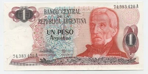 Signo de billete sin circular Argentina 1 peso ND 1983-84 Pick 311.a UNC 2 - Imagen 1 de 2