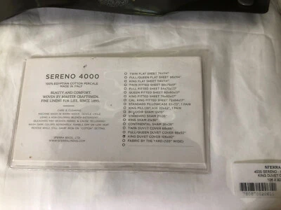 Funda nórdica Sferra Sereno White King.100% algodón egipcio percal 800TC NUEVA Foto 1 de 2