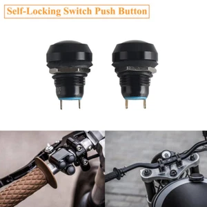 Universal Black Self-Locking Switch Push Button For Harley Sportster XL 883 Dyna - Picture 1 of 14