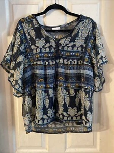 Westport Beachy Tunic Top Blue W/ tank Womens size Small - Picture 1 of 4