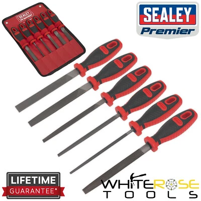 Sealey Engineers File Set Files Flat Half Round Square Files Premier 6pc 150mm  - Image 1 of 4