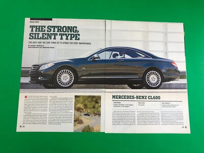 2007 MERCEDES BENZ CL600 CL 600 ORIGINAL PRINT AD 5 PAGE ROAD TEST PRINTED - Image 1 of 3