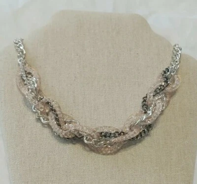 Collar Guess Oro Rosa Malla Estrás/Plata/Pisma Color Distintivo 17"-19" Foto 1 de 4