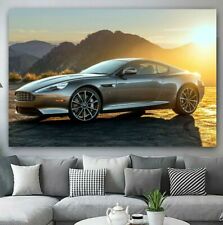 Aston Martin Db9 Silver Car PRINT DEEP FRAMED CANVAS WALL ART OR POSTER PICTURE 