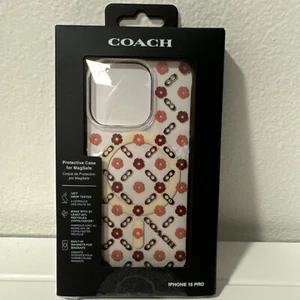 COACH Coque iPhone 15 PRO, Compatible avec MagSafe, Tea Rose - Photo 1 sur 4