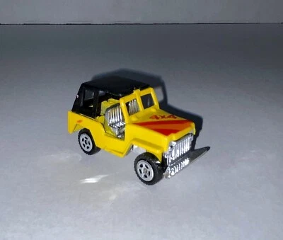 1970 Diecast Toy Jeep CJ-7 Open Roof 4x4 Yellow & Red Off-Road Vehicle Vintage - Image 1 of 4