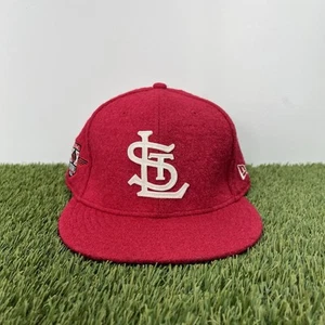 New Era St Louis Cardinals 59FIFTY Fitted Cap Size 7 3/8 Flat Brim Red - Picture 1 of 8