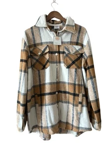 Fashion By Mirabeau Plaid Long Women’s Shacket w/Pockets Size XL - Picture 1 of 4