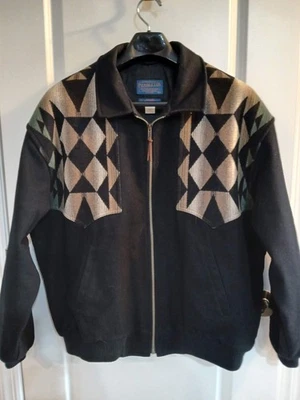 MEN'S PENDLETON HIGH GRADE WESTERN WEAR WOOL GEOMETRIC DESIGN & BLACK / SIZE XXL - Image 1 of 4