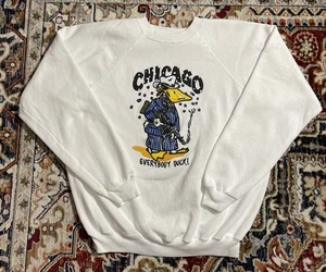 Vintage 90’s Everybody Duck! Chicago Gun Duck Sweatshirt mit Rundhalsausschnitt ERWACHSENE 2XL XXL - Bild 1 von 6
