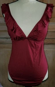 Shade & Shore Burgundy Red Swimsuit Swim Suit Medium Coverage L Large NWT *S24 - Picture 1 of 4