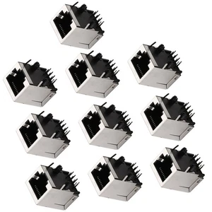 10Pack RJ45 8P8C Single Network Port Female Socket PCB Head Solder Connectors - Photo 1/13