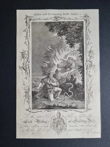 Antiker Bibeldruck von 1765 - Moses & der brennende Busch - 2. Mose 3,2 - Bild 1 von 3