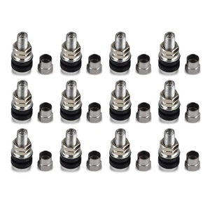 12pcs Motorcycle Tire Metal Bolt Rod Wheel Tire Valve Stem Kit with Dust Cap - Picture 1 of 9