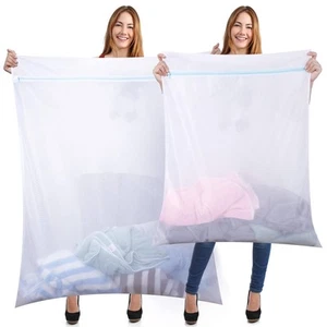 4 Pieces Jumbo Mesh Laundry Bags, 43 x 35 and 24 x 32 Inches Large Mesh Wash ... - Picture 1 of 6