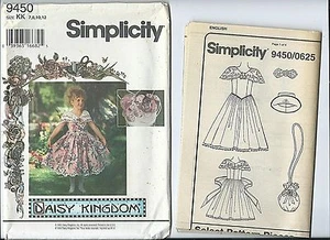 S 9450 sewing pattern Daisy Kingdom DRESS HAT PURSE sew Darling sizes 7~12 UNCUT - Picture 1 of 1