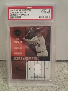2003 Leaf Limited Jersey Numbers #JN-6 - CAL RIPKEN Jr. - PSA 10 #d 93/100 POP1 - Picture 1 of 2
