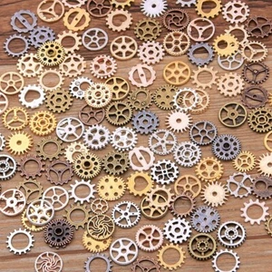 2 Bags Mixed Gear Wheel Charms - Picture 1 of 1