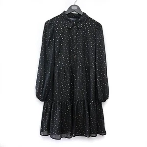 M&S collection UK14 Petite Dress Foil Printes Star Knee Length - Picture 1 of 6