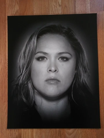 Ronda Rousey UFC 16x20 Photo Custom Edit Belt Auto Great to get signed Rowdy WWE Cover