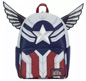 New Captain America Falcon Costume Mini Backpack Multi-Color LOUNGEFLY - Picture 1 of 4