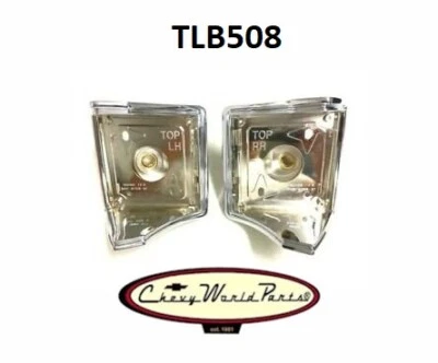 1967 67 CHEVY EL CAMINO SW LANTERNA TRASEIRA LANTERNA TRASEIRA MOLDURAS CROMADAS COM SELOS, PAR - Imagem 1 de 2