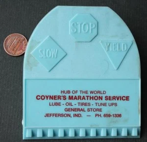 1960-70s Era Jefferson Indiana Marathon Gas Oil Co. visor clip ice scraper COOL- - Picture 1 of 1