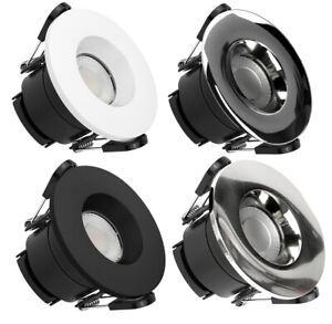 Fire Rated CCT LED Dimmable Downlight Recessed Spotlights IP65 White Cool White 