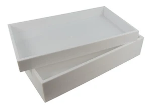 3 x 1.5 Inch Deep White Stackable Plastic Sanitizing Disinfecting Utility Trays - Picture 1 of 4