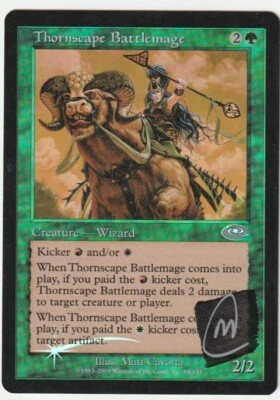 Planeshift  MTG FOIL  Thornscape Battlemage   signed by  Matt Cavotta - Image 1 of 2