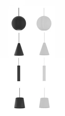 Pendenti a Sospensione LED 8W Design Elegante, Luce Regolabile, Nera/Bianca - Immagine 1 di 4