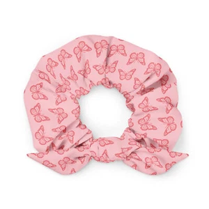 Estampado "Mariposa Rosa" Reciclado Scrunchie Verano, Vibraciones Verano, Playa, Verano  - Imagen 1 de 2