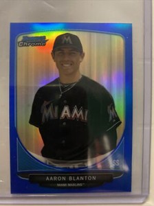 2013 Bowman Chrome Minis Blue Refractor #155 Aaron Blanton #75/99