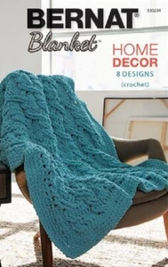Crochet Pattern Book BLANKETS & HOME DECOR ~ 8 Designs, Afghans, Pillow, Stool + - Picture 1 of 6