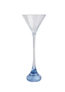 VASO MARTINI BACCARAT AZUL CLARO CON GRABADO ESTRELLA MED 9 7/8" ¡EXTREMADAMENTE RARO! - Imagen 1 de 6